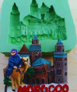 قالب سيليكون مغناطيس الثلاجة مسجد صحراوي مع جمل