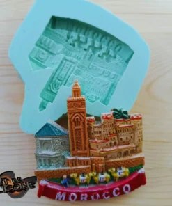 قالب سيليكون لصناعة مغناطيس الثلاجة – تذكار المغرب مع مسجد الكتبية